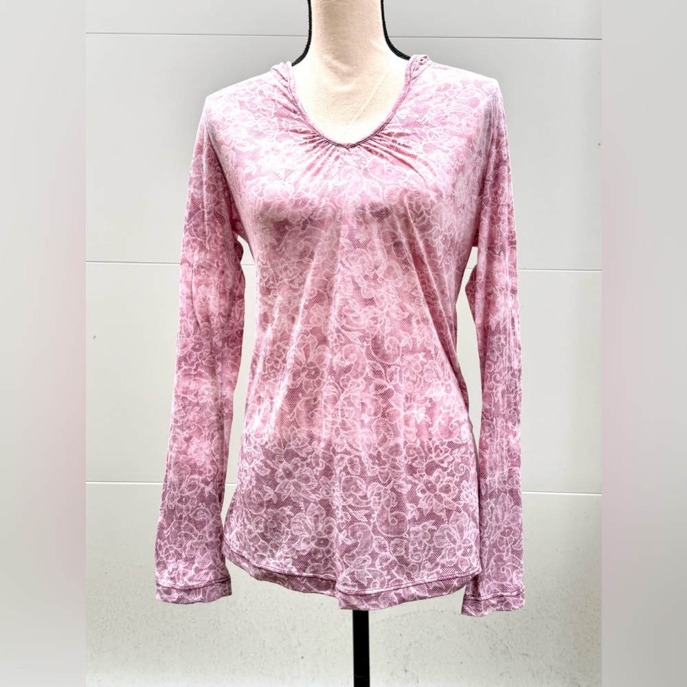 Avani Pink and White Hooded Women's Longsleeves Top